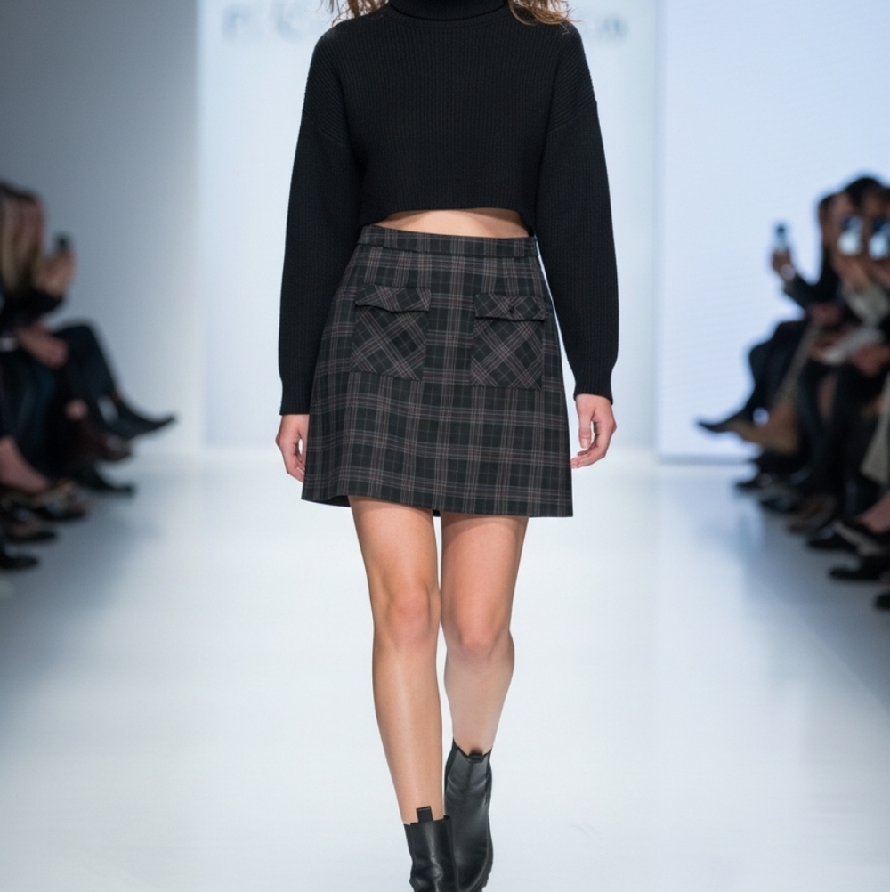 Adorable Brown  Stripe  Mini Skirt